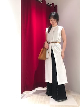 「MARROW（マロウ）のアイテム」を使った、わたなべさん（レディース・163cm）の夏コーディネート