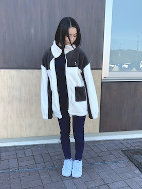 「ANDGEEBEE（アンジービー）のアイテム（ジャケット/アウター）」を使った、ayanaさん（レディース・159cm）の冬コーディネート