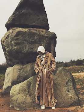 「アイテム（ダウンジャケット/コート、その他）」を使った、XIWIさん（メンズ・172cm）の春コーディネート