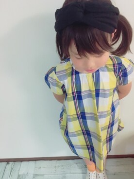 「BOBSON（ボブソン）のアイテム（ワンピース/ドレス）」を使った、mochico*さん（キッズ・120cm）の夏コーディネート