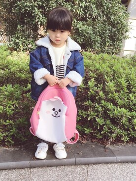 「NOのアイテム」を使った、高兴さん（キッズ・100cm）の冬コーディネート