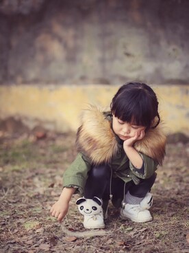 「NOのアイテム」を使った、高兴さん（キッズ・100cm）の冬コーディネート