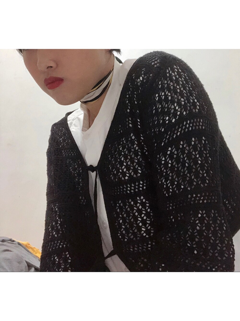 「Heatherのアイテム（ニット/セーター、ブラック系）」を使った、April Wuさん（レディース・165cm）の冬コーディネートの1枚目の写真