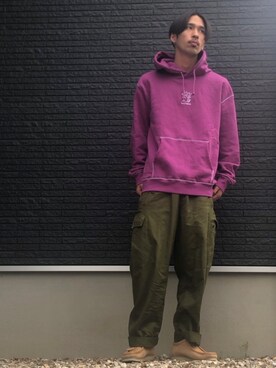 パーカー パープル系 を使ったメンズ人気ファッションコーディネート Wear