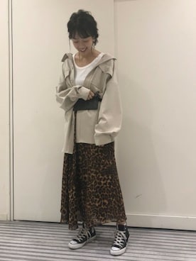 「JEANASIS（ジーナシス）のアイテム（シャツワンピース）」を使った、SAAYANさん（レディース・166cm）の夏コーディネート