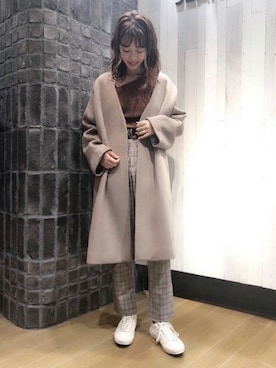 JEANASISのアイテムを使った「ノーカラーコート」の人気ファッション 