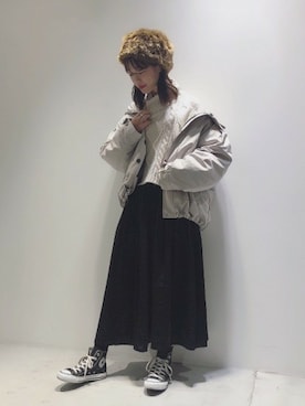 「JEANASIS（ジーナシス）のアイテム（マウンテンパーカー）」を使った、SAAYANさん（レディース・166cm）の秋コーディネート
