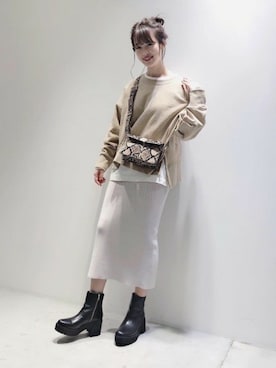 「ペンシルスカート」｜SAAYANさん（レディース・166cm）の冬コーディネート