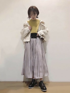 「JEANASIS（ジーナシス）のアイテム（マウンテンパーカー）」を使った、SAAYANさん（レディース・166cm）の冬コーディネート