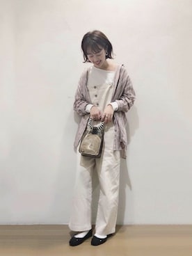 「ジーナシス」｜「アイテム（サロペット/オーバーオール）」を使った、SAAYANさん（レディース・166cm）の冬コーディネート