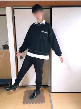 「シャツ×スウェット」｜いのさん（メンズ・180cm）の春コーディネート
