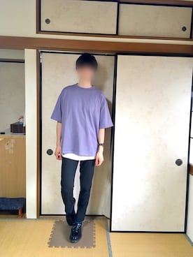 「THE CASUAL（カジュアル）のアイテム（スラックス）」を使った、いのさん（メンズ・180cm）の夏コーディネート