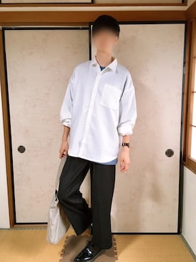 「Lee（リー）の【Lee】ロゴビックトートバック/リー/ロゴプリント/バックポケット（トートバッグ）」を使った、いのさん（メンズ・180cm）の夏コーディネート