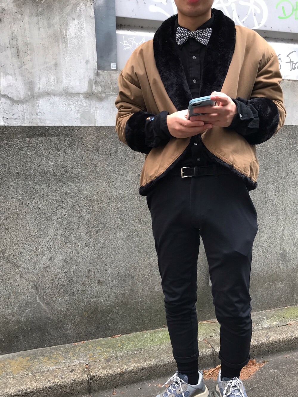 「お洒落さんとつながりたい」｜「UNITED ARROWSのアイテム（蝶ネクタイ、その他）」を使った、チマさん（メンズ・174cm）の春コーディネートの1枚目の写真
