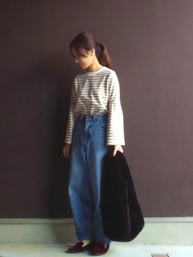 「ベージュ×デニム」｜higumaさん（レディース・153cm）の秋コーディネート