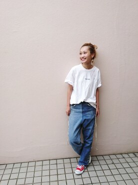 「LE CIEL BLEU（ルシェルブルー）のアイテム（デニムパンツ）」を使った、yohahairgardenさん（レディース・163cm）の夏コーディネート