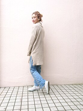 「LE CIEL BLEU（ルシェルブルー）のアイテム（デニムパンツ）」を使った、yohahairgardenさん（レディース・163cm）の秋コーディネート