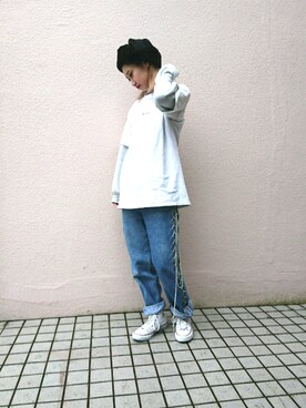「LE CIEL BLEU（ルシェルブルー）のアイテム（デニムパンツ）」を使った、yohahairgardenさん（レディース・163cm）の秋コーディネート