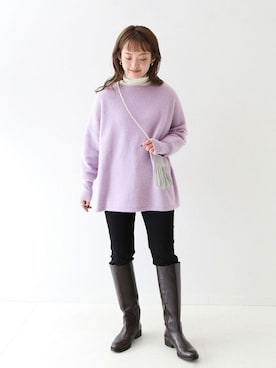 SLOBE IENA(スローブイエナ) 長袖セーター レディース美品  - パープル SLOBE IENA(スローブイエナ) 長袖セーター レディース美品