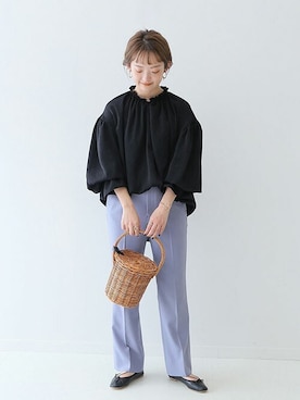 「SLOBE IENA（スローブイエナ）のアイテム（バレエシューズ）」を使った、ayumiさん（レディース・159cm）の冬コーディネート