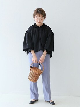 「SLOBE IENA（スローブイエナ）のアイテム（バレエシューズ）」を使った、ayumiさん（レディース・159cm）の冬コーディネート