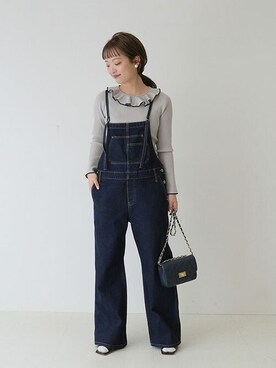 「スローブイエナ」｜「アイテム（オールインワン・サロペット）」を使った、ayumiさん（レディース・159cm）の冬コーディネート