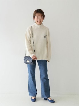 「SLOBE IENA（スローブイエナ）のアイテム（バレエシューズ）」を使った、ayumiさん（レディース・159cm）の冬コーディネート