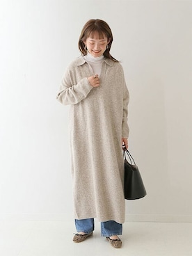「SLOBE IENA（スローブイエナ）のアイテム（バレエシューズ）」を使った、ayumiさん（レディース・159cm）の冬コーディネート