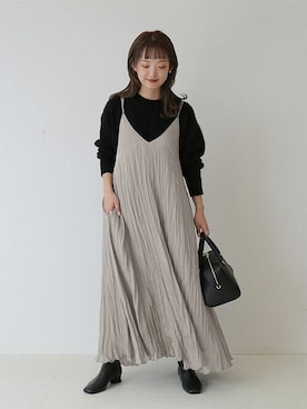 「スローブイエナ」｜「アイテム（ワンピース/ドレス）」を使った、ayumiさん（レディース・159cm）の冬コーディネート