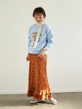 「スローブイエナ」｜「アイテム（スウェット）」を使った、ayumiさん（レディース・159cm）の冬コーディネート