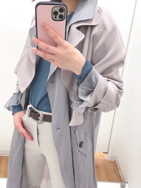 「REDYAZEL（レディアゼル）のアイテム（トレンチコート）」を使った、moneさん（レディース・163cm）の春コーディネート