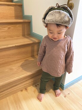 「Babiesrus（ベビーザらス）のアイテム（パンツ）」を使った、kotakotaroさん（キッズ・80cm）の秋コーディネート
