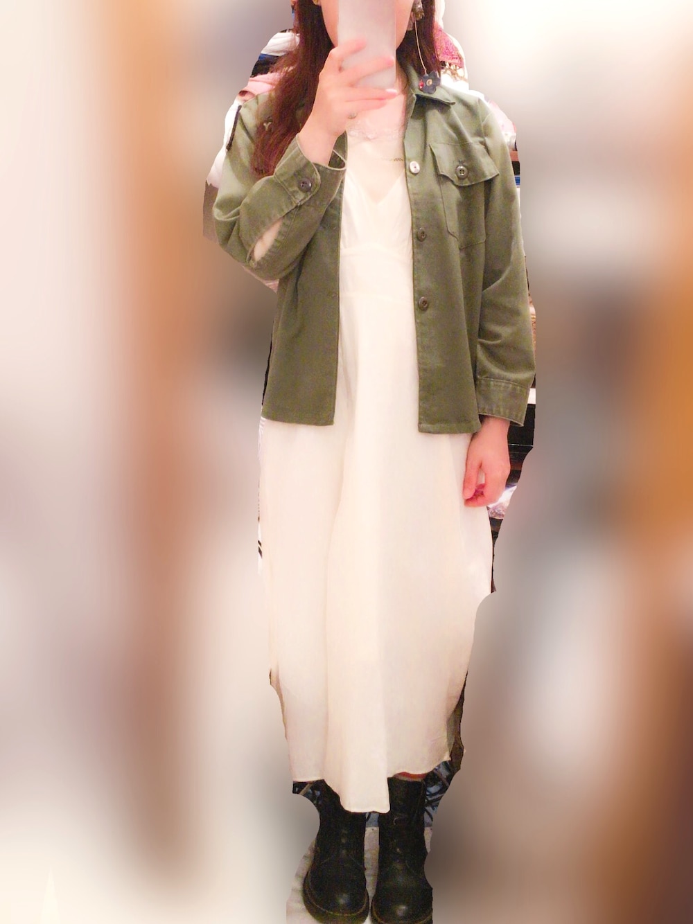 「古着、春コーデ、ミリタリー」｜「motherのアイテム（ピアス（片耳用）、その他）」を使った、kutsushitaさん（レディース・151cm）の春コーディネートの1枚目の写真