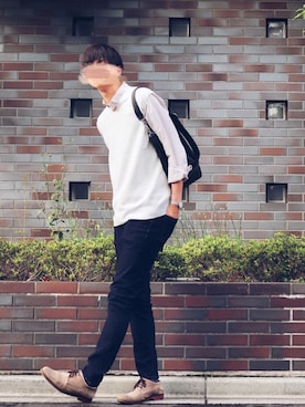 「Daniel Wellington（ダニエルウェリントン）の販売終了クラシックペティット アッシュフィールド32mm（アナログ腕時計）」を使った、ダイキさん（メンズ・189cm）の春コーディネート