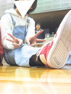 「EXPRESS（エクスプレス）のアイテム（オールインワン・サロペット）」を使った、☆SEIRU★フォロバします☆さん（メンズ・172cm）の冬コーディネート