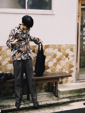 「soe（ソーイ）のアイテム（シャツ/ブラウス）」を使った、nopposanさん（メンズ・185cm）の夏コーディネート
