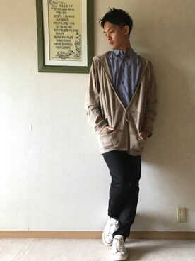 「TAKAHIROMIYASHITATheSoloIst.（タカヒロミヤシタザソロイスト）のアイテム（パーカー）」を使った、JUNさん（メンズ・179cm）の夏コーディネート
