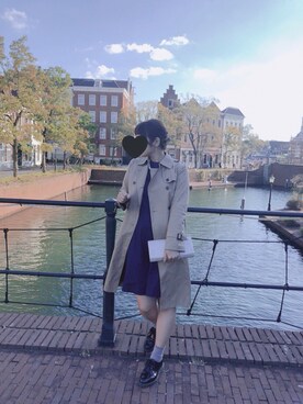 「ADAM ET ROPE'（アダムエロペ）のアイテム（トレンチコート）」を使った、𝕞𝕒𝕪さん（レディース・159cm）の秋コーディネート