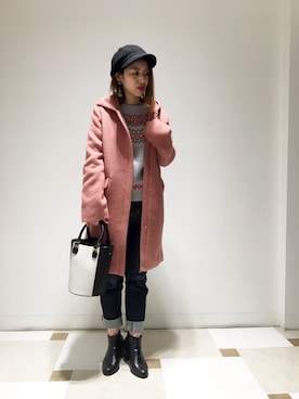 「a.v.v（アーヴェヴェ）のアイテム（帽子）」を使った、yuri.さん（レディース・158cm）の秋コーディネート