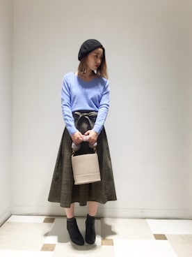 「a.v.v（アーヴェヴェ）のアイテム（バッグ）」を使った、yuri.さん（レディース・158cm）の冬コーディネート