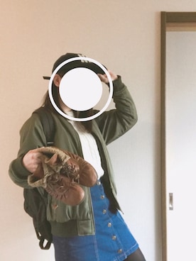 「白ニット、黒リュック」｜「アイテム（スカート）」を使った、ｵ ﾄ ｸ .さん（レディース・153cm）の冬コーディネート