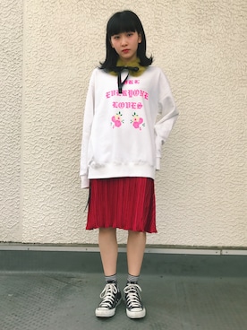 「アイテム（マフラー）」を使った、庄司彩夏さん（レディース・159cm・10代）の冬コーディネート