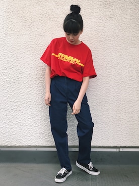 「Aymmy in the batty girls（エイミーインザバッティーガール）のアイテム（Tシャツ/カットソー）」を使った、庄司彩夏さん（レディース・159cm）の春コーディネート