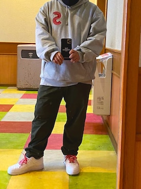 「GU（ジーユー）のアイテム（パンツ、ブラウン系）」を使った、DoN☆omさん（メンズ・165cm）の冬コーディネート