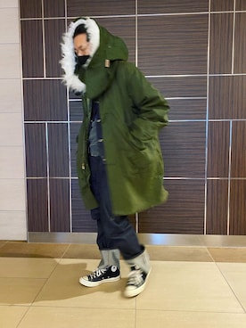 「LEE」｜「アイテム（モッズコート）」を使った、hongoさん（メンズ・170cm）の冬コーディネート