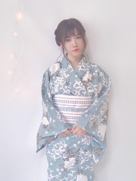 「浴衣　青」｜𝒮𝒶𝓎𝒶𓅿 ⸒⸒さん（レディース・153cm）の夏コーディネート