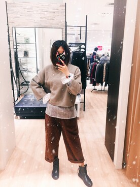 「SALA（サラ）のアイテム」を使った、羅椉尹さん（レディース・165cm）の冬コーディネート