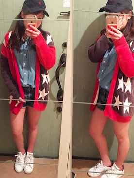 「Rodeo Crowns（ロデオクラウンズ）のアイテム（その他アウター）」を使った、raraさん（レディース・154cm）の春コーディネート