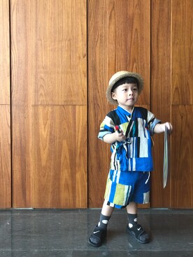 「子供服」｜「アイテム（水着/着物・浴衣）」を使った、mouさん（キッズ・74cm）の夏コーディネート