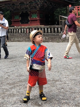 「子供服」｜「アイテム（浴衣）」を使った、mouさん（キッズ・90cm）の秋コーディネート